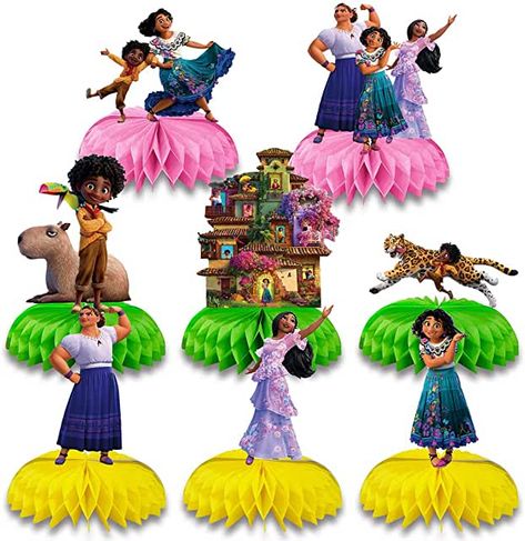 Amazon.com: encanto: Toys & Games Centerpieces Balloons, Kids Party Centerpieces, Magic Birthday Party, Encanto Party, Magic Birthday, Movie Birthday Party, Boy Birthday Decorations, Honeycomb Decorations, Movie Birthday