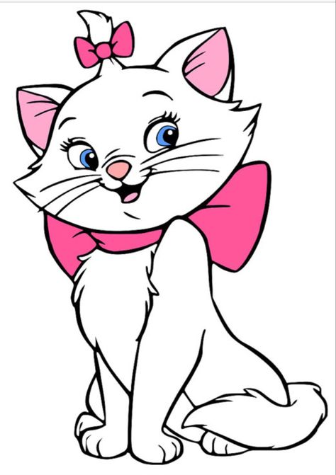 Disney Character Drawings, Marie Cat, Disney Cats, Marie Aristocats, Drawing Cat, Disney Stuff, Art Drawings For Kids, Drawing Challenge, Girly Art