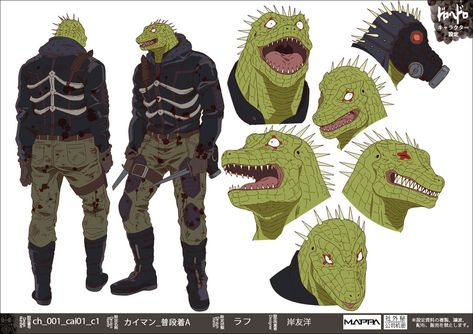 Dorohedoro Concept Art, Dorohedoro Character Sheet, Dorohedoro Caiman, Kaiman Dorohedoro, Caiman Dorohedoro, Dorohedoro Kaiman, Character Model Sheet, Eastern Art, Character Sheet