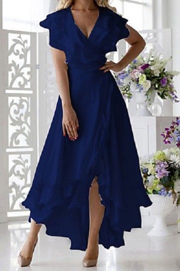 Lilli Luxe, Ruffle Long Dress, Cocktail Party Outfit, Wrap Dress Midi, Cheap Maxi Dresses, Womens Wrap Dress, A Line Maxi Dress, Chiffon Shorts, Groom Dresses