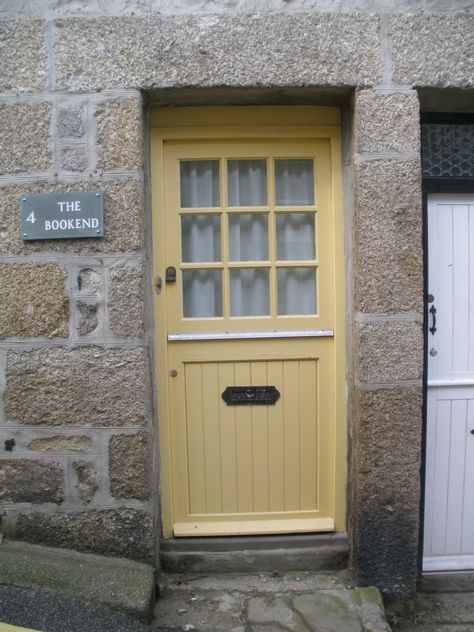 Pale Yellow door Light Yellow Front Door, Pale Yellow Front Door, Yellow Front Door Cottage, Muted Yellow Front Door, Pale Yellow Cottage Exterior, Pale Yellow Door, Pastel Yellow Door, Front Doors Uk, Yellow Front Doors