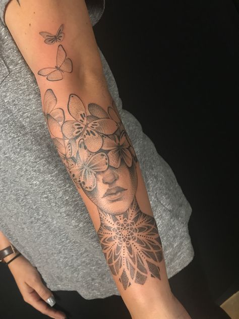 Butterfly woman beautiful mind sacred geometry tattoo Flower Of Life Arm Tattoo, Sacred Geometry Flower Tattoo, Sacred Geometry Butterfly Tattoo, Sacred Geometry Tattoo Women, Sacred Geometry Sleeve, Sacred Feminine Tattoo, Fibonacci Tattoo Sacred Geometry, Time Heals Tattoo, Sacred Geometry Tattoos