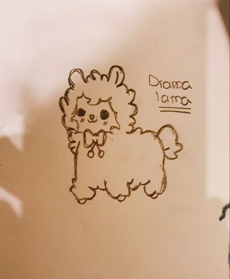 Lama Drawing, Llama Drawing, Free Time Activities, Baby Llama, Doodles Drawings, Cute Doodles Drawings, Time Activities, Funny Doodles, Mini Drawings