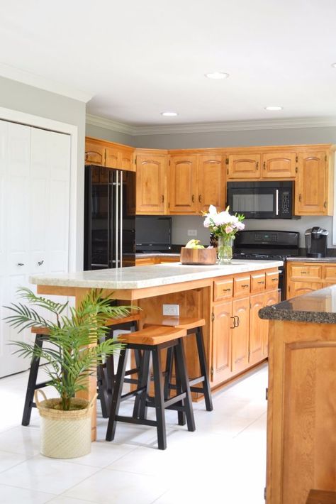 Kitchen island with table attached