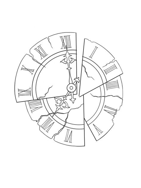 Time Clock Tattoos, Clock Tattoo Drawing, Tatto Clock, Clock Tattoo Stencil, Clock Outline, Outline Drawing Tattoo, Time Clock Tattoo, Tattoo Clock, Stencils Tattoo