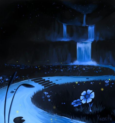 Undertale Waterfall Aesthetic, Sans Undertale Aesthetic, Undertale Waterfall Wallpaper, Undertale Widget Icons, Undertale Scenery, Undertale Moodboard, Undertale Visuals, Undertale Landscape, Undertale Waterfall