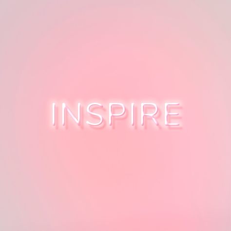 INSPIRE neon word typography on a pink background | free image by rawpixel.com / nunny Glow Background Neon, Glow Background, Word Typography, Wallpers Pink, Neon Typography, Pastel Quotes, Background Neon, Pastel Pink Wallpaper, Pink Neon Sign