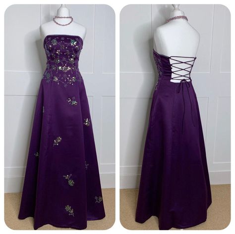 Purple Vintage Prom Dress, Purple And Gold Prom Dress, Medieval Things, Vintage Dresses For Sale, Vintage Prom Dress, Purple Vintage, Vintage Prom, Dress Retro, Prom Dresses Vintage