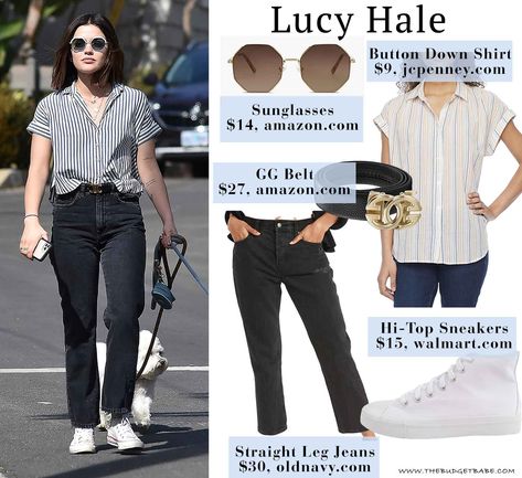 Black Straight Leg Jeans Outfit, Straight Leg Jeans Outfit, Black Straight Leg Jeans, Straight Leg Jeans Outfits, Gg Belt, Lucy Hale, Budget Fashion, Stripe Shirt, Straight Leg Denim