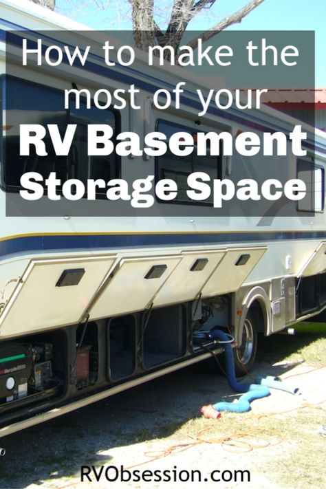 If you're looking for RV Basement Storage Solutions, we've got some simple yet effective ideas here for you... and a couple of tricks to watch out for. #RVBasementStorageSolutions Rv Basement Storage, Best Small Rv, Basement Storage Organization, Small Rv Campers, Rv Storage Organization, Basement Storage Ideas, Rv Storage Solutions, Basement Organization, Airstream Renovation