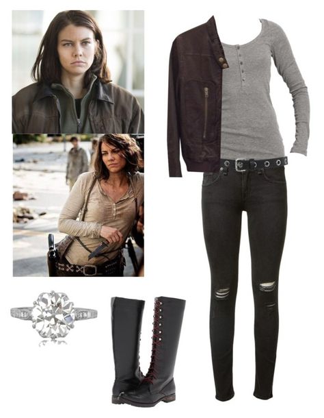 "Maggie Greene S5" by shadyannon ❤ liked on Polyvore featuring rag & bone, NÃ¼mph, Volatile, Miss Selfridge and Joie Maggie Greene Outfit, Twd Costumes, Twd Cosplay, Walking Dead Clothes, Twd Outfits, Twd Oc, Zombie Apocalypse Outfit, Runners Outfit, Maggie Greene