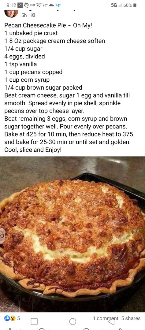 Pecan Cheesecake Pie, Pie Recipe Easy, Pecan Pie Cheesecake, Pecan Cheesecake, Cheesecake Pie, Easy Pie Recipes, Easy Cheesecake Recipes, Easy Pie, Pecan Pie Recipe