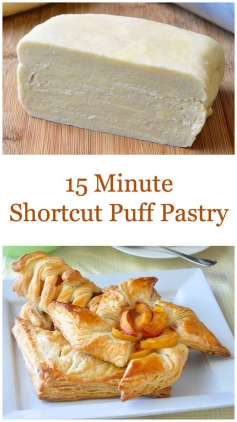 A 15 minute shortcut puff pastry method using one unusual ingredient that many would not be able to distinguish from the version that takes all day to make. Pastry Dough Recipe, Puff Pastry Desserts, Easy Puff Pastry, Pastry Pie, Cream Butter, Puff Pastry Recipes, Pastry Desserts, Pastry Dough, Crust Recipe