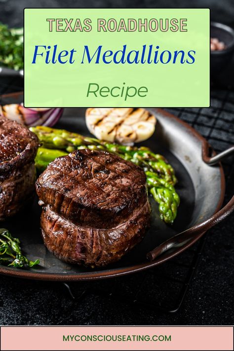 Filet Medallions on a dinner table Filet Medallion Recipes, Filet Medallions, Medallion Steak Recipe, Garlic And Herb Butter, Cauliflower Cheese Bake, Meat Thermometer, Cauliflower Cheese, Texas Roadhouse