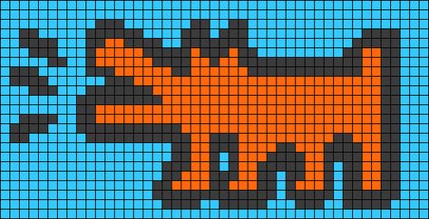 Keith Haring Crochet Pattern, Keith Haring Pixel Art, Keith Haring Alpha Pattern, Keith Haring Cross Stitch, Alpha Patterns Crochet, Keith Haring Dog, Grid Crochet, Pixel Grid, Dog Bark