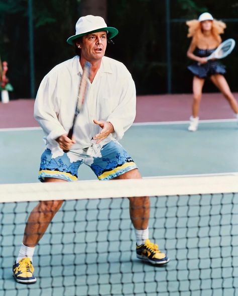 Gentlemen‘s Gram on Instagram: “Jack Nicholson playing Tennis in „The Witches of Eastwick“, 1987.” The Witches Of Eastwick, Rowing Blazers, Playing Tennis, Vintage Tennis, Aime Leon Dore, Outfits Hombre, Tennis Match, Jack Nicholson, Ready To Play