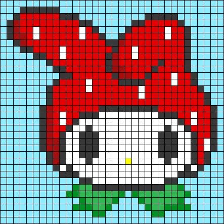 Kawaii Pixel Art Grid, Chibi Bunny, Rave Ideas, Crochet Graphs, Puff Quilt, Perler Ideas, Hamma Beads, Crochet Flowers Free Pattern, Perler Bead Templates