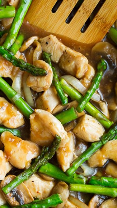 Healthy Ginger Chicken Stir-Fry with Asparagus recipe. Asparagus Stir Fry, Ginger Chicken, Ginger Recipes, Chicken Stir Fry, Cooking Classy, Asparagus Recipe, Poultry Recipes, Asian Dishes, Chicken Dinner