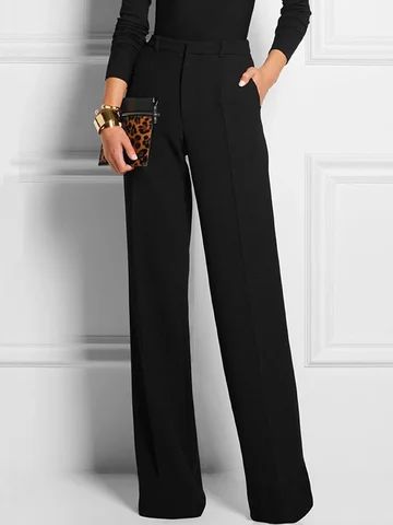 Professional Pants, Colour Blocking Fashion, Color Pants, Solid Color Pants, Simple Fashion, Type Of Pants, Straight Pants, Work Outfits, Elegant Fashion