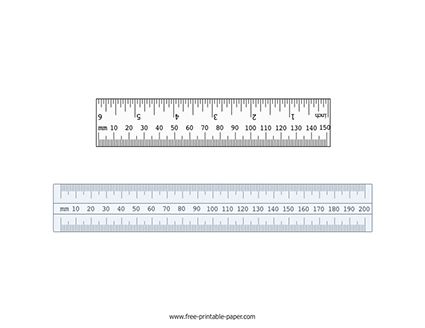 This actual size mm ruler template has two printable measuring tools, a 150 mm and a 200 mm. The 150 mm one also has the 6” markings on the opposite side. Mm Ruler, Inch Ruler, Measuring Tools, Word File, Cricut Maker, Ring Sizer, Paper Template, Accessories Diy, Printable Paper