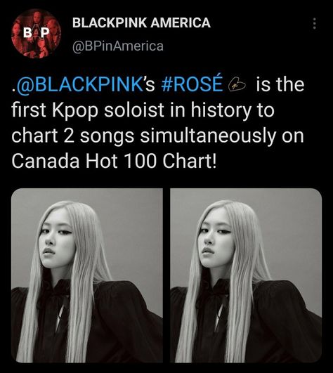 Blackpink Achievements, Blackpink Awards, 100 Chart, Roseanne Park, Rose Park, Hottest 100, Meus Pins, Park Chaeyoung, Rosé Blackpink