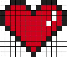 Melty Bead Heart, Heart Fuse Beads, Perler Beads Ideas Heart, Word Perler Bead Patterns, Pixel Art Pattern Heart, Heart Pearler Bead Patterns, Small Heart Perler Bead Pattern, Perler Beads Heart Pattern, Perler Heart Pattern