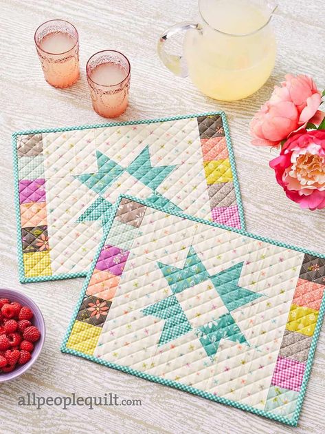 Easy Placemats, Creative Quilting, Quilted Placemat Patterns, Placemat Patterns, A Quilting Life, Quilted Placemats, Place Mats Quilted, Placemats Patterns, Quilt As You Go