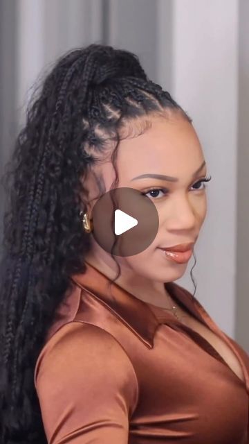 ProtectiveStyles on Instagram: "The base looks goodt! 😍😍 @forevercryssy | Hair inspiration: Part 6 | Braidless Crochet Boho Knotless Braids with Human Hair Extensions Skip the wait times for polished hair 🌟 I’ve created this illusion ponytail method to assist women with styling their hair. This is kid friendly also! For those that loved the rubber band hack, here’s a healthy tension free version that will last up to one month. Yes you can wash the braids, apply products, color the boho hair, and much more!🙌🏾 Healthy hair is the goal and y’all know I’m here to save y’all time,energy, and money. Do it yourself! 🌟💐 #protectivestyles #naturalhair #knotlessbraids" Boho Knotless Braids Ponytail, Boho Knotless Braids Crochet, Braidless Crochet Hairstyles, Crochet Boho Braids, Knotless Braids With Human Hair, Boho Braids Natural Hair, Knotless Crochet Braids, Goddess Braid Ponytail, Braids With Human Hair