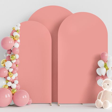 PRICES MAY VARY. 【Arch Covers Package】3 Piece wedding arch cover (Arch stand Not included). Material: Spandex. Color: Dusty Rose. Size: 4 x 1.65ft (HxW) / 5x2.1ft (HxW) / 6x2.6ft (HxW). Decorate your party backdrop with our wedding arch covers to create an epic background for your celebration. 【Quality Material】The wedding arch backdrop stand cover is made of elastic spandex material, smooth touching and not easy to wrinkle. Chiara arch backdrop stand covers with light weight, can be easy to cle Dig Pink, Chiara Arch, Banquet Decor, Portable Backdrop, Bridal Backdrops, Backdrop Stands, Party Setup, Arch Backdrop, Balloon Arches