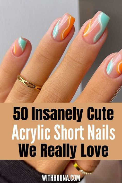 Simple Nail Art On Natural Nails, Gels On Natural Nails Short, Nail Design Square Nails, Very Short Acrylic Nails Square Designs, French Gel Nails Short Square, Cute Nail Art Ideas For Short Nails, Nail Art Designs For Short Nails Cute, Simple Spring Short Nails, Gel Nails Ideas Short Spring 2023