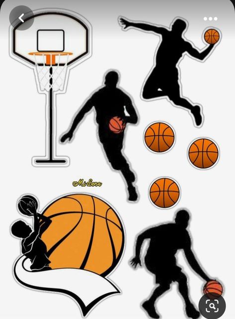 Nba Cake Topper Printable, Basketball Cake Topper Free Printable, Basketball Theme Cake Topper Printable, Basketball Cake Topper Printable, Nba Cake, Basketball Theme Cake, Happy Birthday Basketball, Toppers Basketball, Basketball Cake Topper