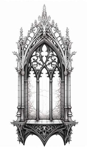 Gothic Windows Tattoo, Stained Glass Window Tattoo, Cathedral Tattoo, Gothic Architecture Drawing, Zwilling Tattoo, Nature Tattoo Ideas, Gothic Window, Catrina Tattoo, Cool Nature