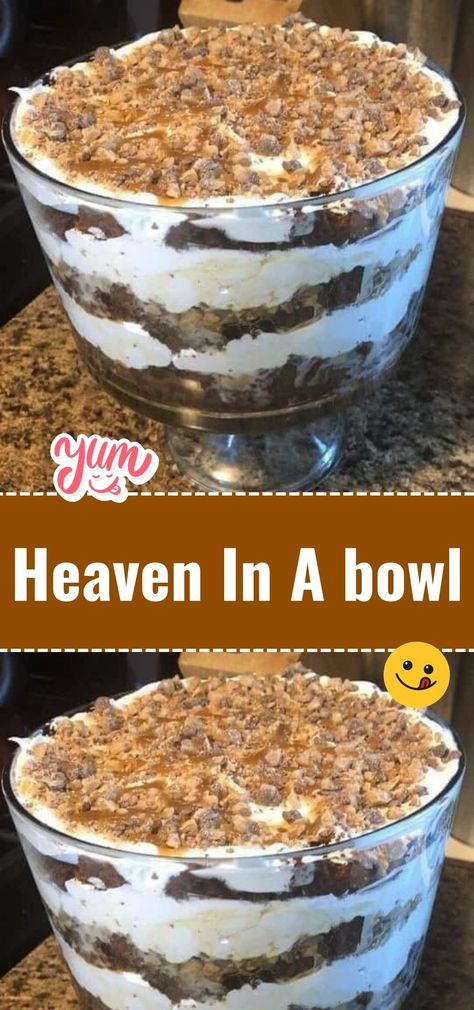 Discover a heavenly meal that's a true delight to savor. Whether it's a comforting soup, a delectable dessert, or any dish that brings joy to your taste buds, it's truly Heaven In A Bowl. #HeavenInABowl #DeliciousDelights #SavorTheFlavor Trifle Bowl Desserts, Punch Bowl Cake Recipe, Heaven In A Bowl, Pudding Desserts Layered, Trifle Bowl Recipes, Sunday Dessert, Punch Bowl Cake, Chocolate Pudding Desserts, Trifle Dessert Recipes