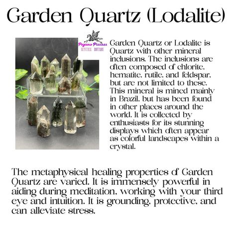 Garden Quartz is sooooo powerful!!! Garden Quartz Meaning, Quartz Meaning, Garden Quartz, Metaphysical Healing, Colorful Landscape, Healing Properties, Places Around The World, Crystals, Quick Saves