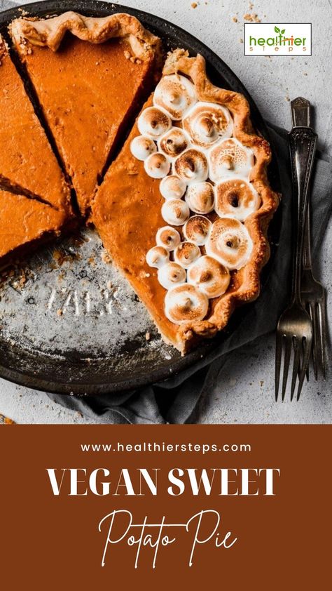 Vegan Sweet Potato Pie | Vegan Sweet Potato Pie Recipes Sweet Potato Pie Recipes, Sweet Patato, Vegan Sweet Potato Pie, Potato Pie Recipe, Vegan Pie Crust, Vegan Soul Food, Sweet Potato Souffle, Orange Sweet Potatoes, Sweet Potato Pies Recipes