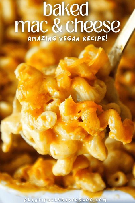 Vegan Baked Mac and Cheese (Wholesome & Cozy) - Plantifully Based Vegan Baked Mac And Cheese, Cheese Uses, Mac N Cheese Crockpot, Vegan Hacks, Vegan Cheese Sauce, Vegan Baked, Cheese Bake, Vegan Cheddar, Soy Recipes