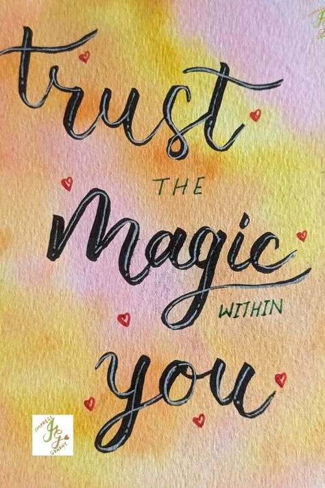 Words and Energy are the magic inside you. We create our magic. Just believe it. #impressgraphy #brushpenlettering #watercolorbackground #loveforcalligraphy #handlettering The Magic You Are Looking For, You Are Magic, Intention Board, Beaver Moon, Magic Drawing, Rainbow Words, Brush Pen Lettering, Magical Quotes, Insta Quotes