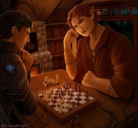 Maggie on Instagram: ““Chess as a seduction technique” This is the piece I did of Azriel and Eris as the prize from my art giveaway, for @yanny77_. Painting a…” Eris Acotar, Elriel Acotar, Acotar Funny, Court Of Thorns And Roses, Sarah J Maas Books, Ya Fantasy, Romance Art, A Court Of Mist And Fury, Sarah J Maas