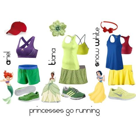 Disney Princess Running Outfits | Princess running outfits, perfect for rundisney!! | Disney Run Disney Outfits, Disney Running Outfits, Running Princess, Disney Princess Marathon, Disney Workout, Disney 5k, Princess Workout, Disneyland Half Marathon, Disney Half Marathon