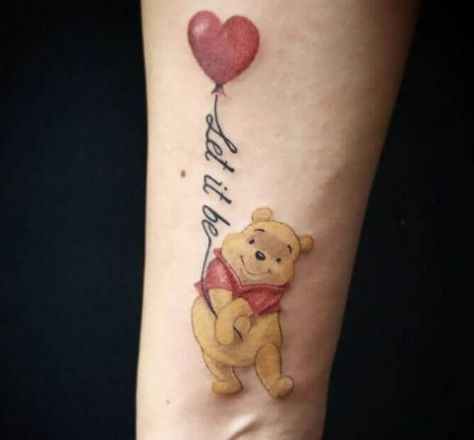 15+ Amazing Winnie The Pooh Tattoo Designs For Art Body Lovers Winnie The Pooh Tattoo For Son, Winnie The Pooh And Piglet Tattoo, Pooh And Piglet Tattoo, Small Winnie The Pooh Tattoo, Pooh Tattoo Ideas, Winnie The Pooh Tattoo Ideas, Pooh Bear Tattoo, Piglet Tattoo, Winnie Phoo