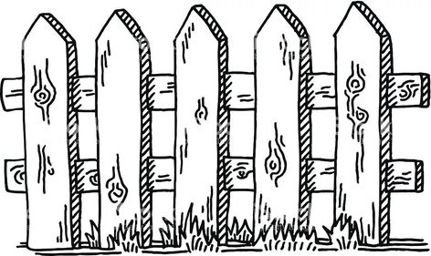 Halloween Party Activities, Flower Drawing Tutorials, White Picket Fence, Drawing Clipart, Clipart Black And White, Wooden Fence, House Drawing, Cad Drawing, Landscape Drawings