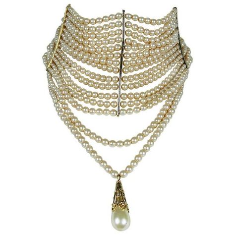 Preowned Christian Dior Iconic Multi Strand Edwardian Inspired Pearl... ($1,622) ❤ liked on Polyvore featuring jewelry, necklaces, pearl, multiple, hook necklace, pearl necklace, multiple strand pearl necklace, pearl strand necklace and multiple strand necklace Edwardian Necklace, Multi Strand Pearl Necklace, Necklaces Choker, Dior Necklace, Sideways Initial Necklace, Vintage Choker Necklace, Hook Necklace, Pearl Strands Necklace, Multi Chain Necklace