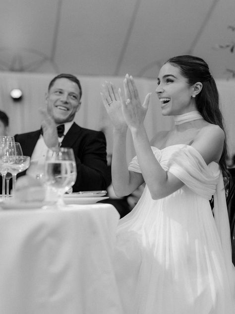 Inside Olivia Culpo and Christian McCaffrey’s Classic New England Wedding | Vogue Olivia Culpo Wedding Makeup, Olivia Culpo Christian Mccaffrey, Christian Mccaffrey And Olivia, Olivia Culpo Wedding, Olivia Culpo Outfits, Nfl Wags, Olivia Culpo Hair, Street Style Room, Old Money Brunette