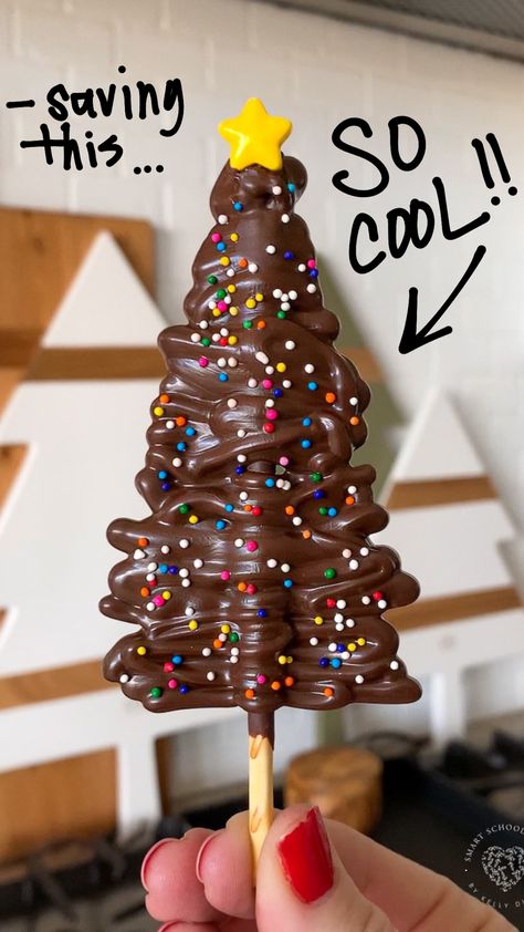 Chocolate Pocky Christmas Trees are one of the easiest holiday treats to make and loads of fun, too! Kids especially love this holiday snack idea from Smart School House. Pockys are delicious little biscuit sticks dipped in chocolate, which makes them the perfect base for making chocolate Christmas Trees. This easy Christmas treat is a big hit with the whole family! #Christmas #treat #recipe #easy #kids #chocolate #recipe Pocky Sticks, Easy Treats To Make, Smart School House, Chocolate Tree, Easy Christmas Treats, Smart School, Best Appetizer Recipes, Holiday Snacks, Easy Treats