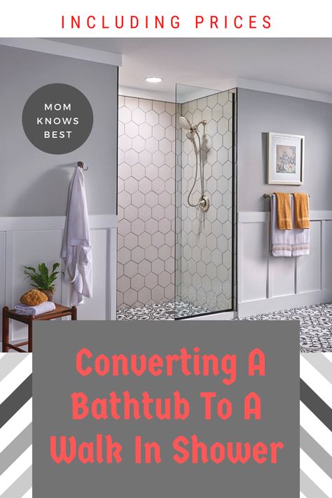 Thinking of a bathtub conversion? Get the info you need including costs. #bathtub #conversion #remodeling #shower #howto #bathroom Converting Bathtub To Shower Ideas, Shower Conversion, Walk In Shower, A Walk, Walk In, Fitness Tips, Healthy Living, Walking, Healthy Recipes