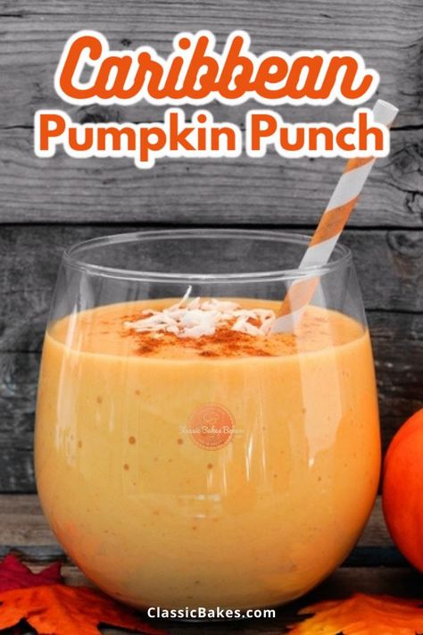 Caribbean Thanksgiving, African Drinks, Pumpkin Juice Recipe, Trinidadian Food, Peanut Punch, Pumpkin Punch, Papaya Benefits, Male Libido, Beef Patties Recipes