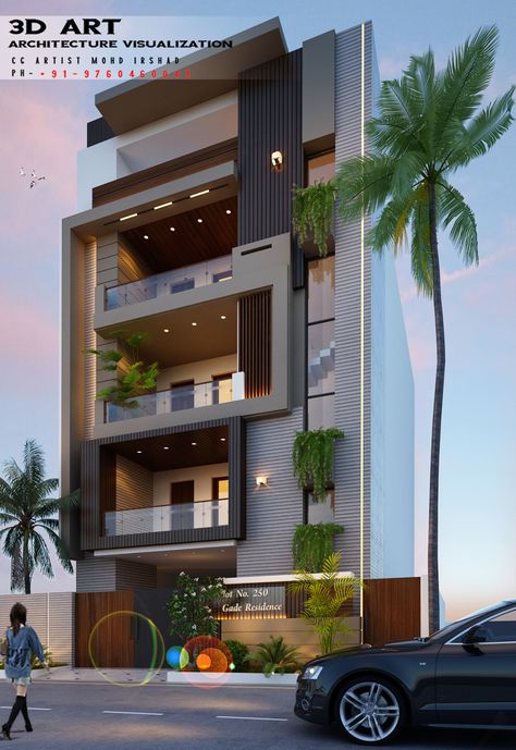 Front Building Design, Indian House Exterior Design, Road Building, Building Front Designs, House Outer Design, Small House Front Design, House Balcony Design, Residential Building Design, Small House Design Exterior