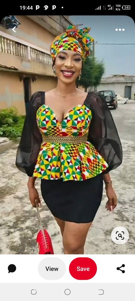 Beautiful Ankara Styles, Stylish Naija, African Print Tops, African Print Clothing, Best African Dresses, African Print Dress Designs, Peplum Tops, Iranian Women Fashion, African Fashion Traditional