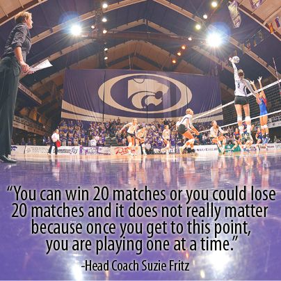 K-State Volleyball Head Coach Suzie Fritz on the team's mindset before the NCAA tournament. Volleyball Mindset, Volleyball Life, Sports Motivation, Volleyball Stuff, Volleyball Game, K State, Volleyball Games, Sport Quotes Motivational, Kansas State