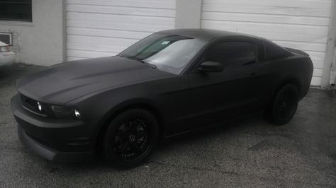 My new matte black 3M wrap 2010 Mustang GT Matte Black Mustang, 2010 Mustang Gt, Car Cleaning Tips, Black Mustang Gt, Car Travel Hacks, B13 Nissan, New Edge Mustang, Matte Black Cars, Black Mustang